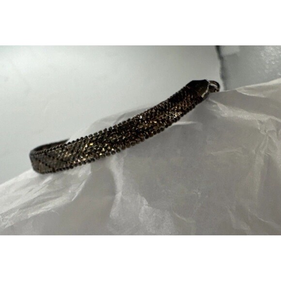 Vintage Sterling Bronze Woven Link Bracelet Made in Italy 1.4mm Unisex 14.10g - Picture 5 of 10